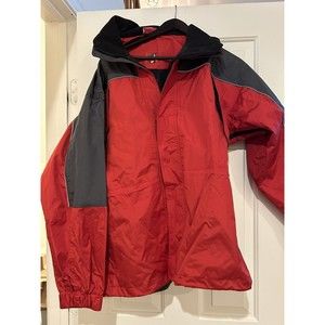 Vintage Marlboro Waterproof Windbreaker Jacket Men's M Red Gray with Hood